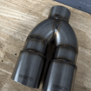 Blue Burnt-Finish Dual Exhaust Tips